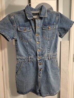 Simple Medium Wash Jean Romper